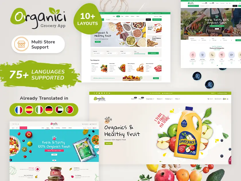 Organici: Tienda de alimentos y comestibles - Tema PrestaShop