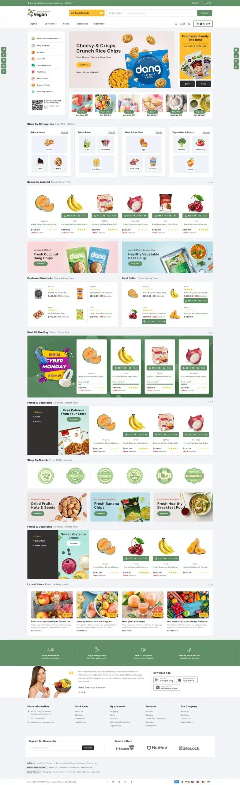 Vegan - Grocery & Organic Store - Shopify 2.0 Multipurpose Responsive Theme