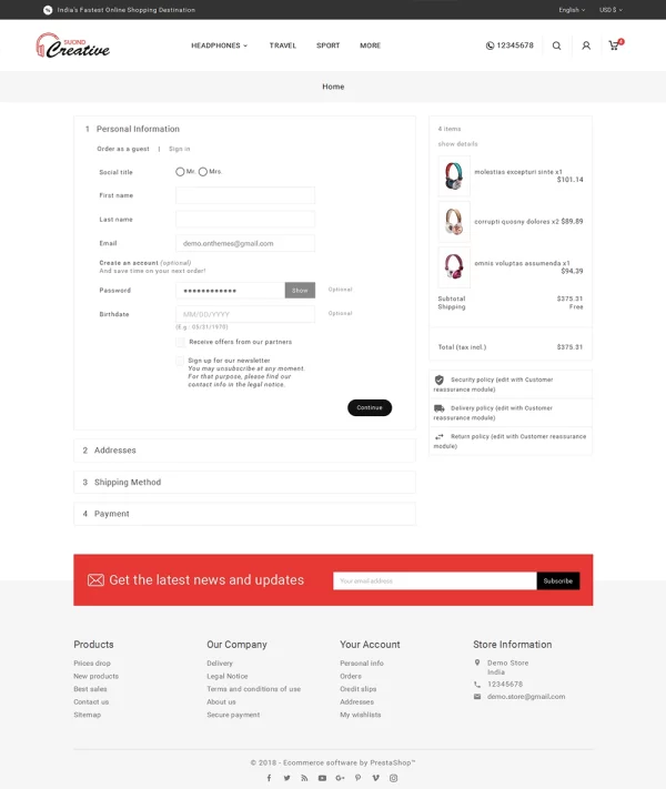 Creative Sound - Headphone &Amp; Music - Prestashop Responsive Theme