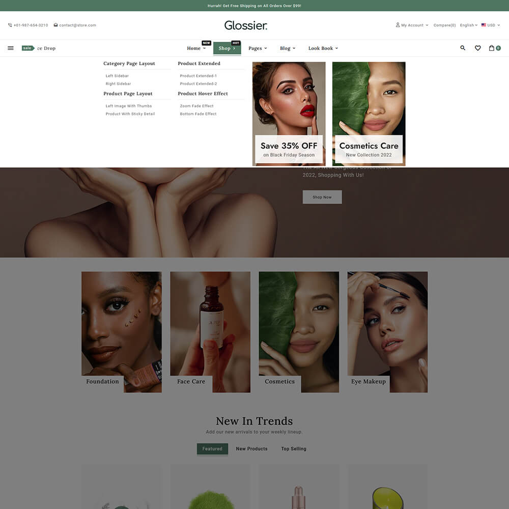 Glossier - Beauty & Cosmetics Shopify Responsive Theme