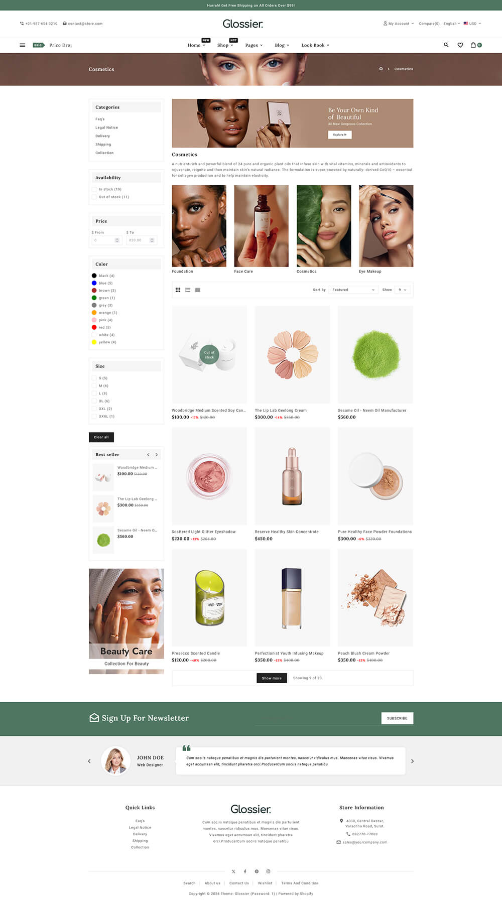 Glossier - Beauty & Cosmetics Shopify Responsive Theme