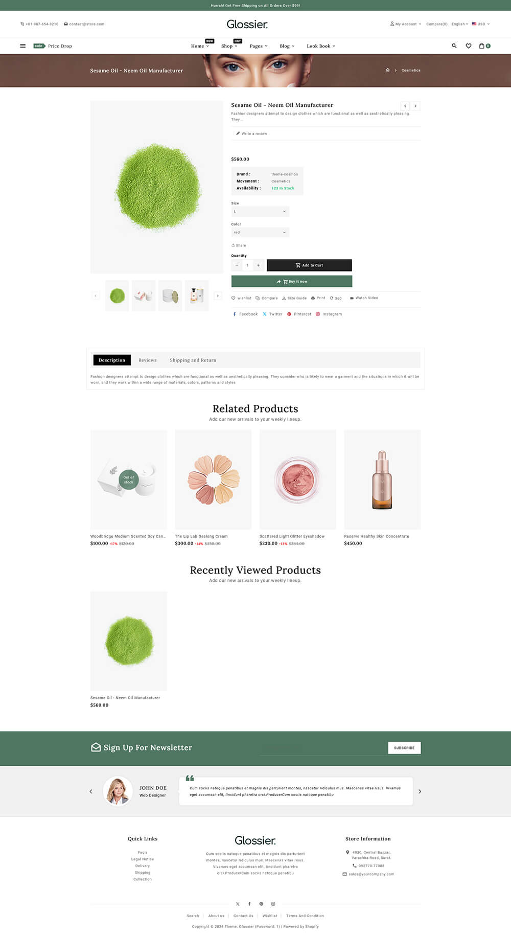 Glossier - Beauty & Cosmetics Shopify Responsive Theme