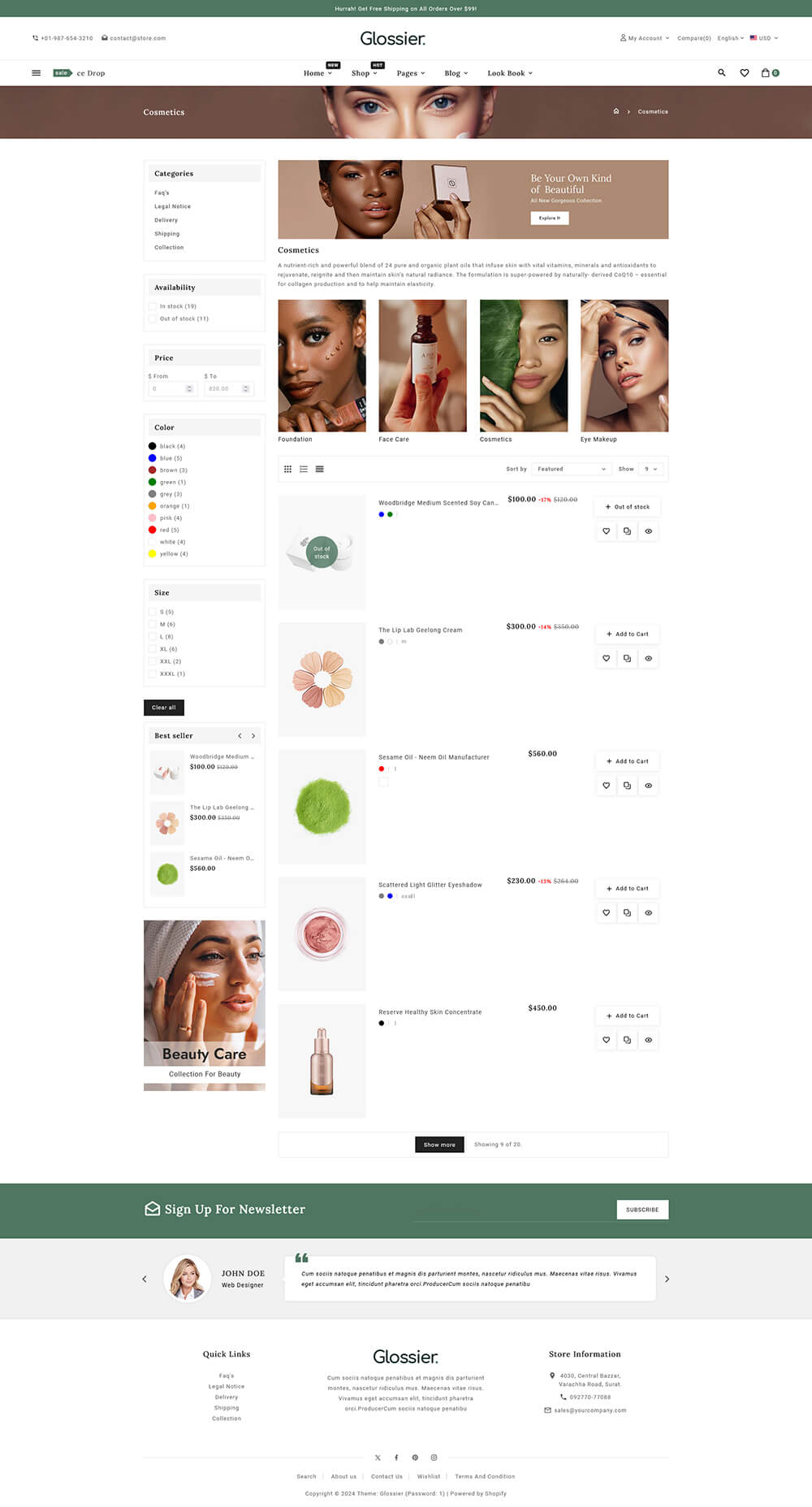 Glossier - Beauty & Cosmetics Shopify Responsive Theme