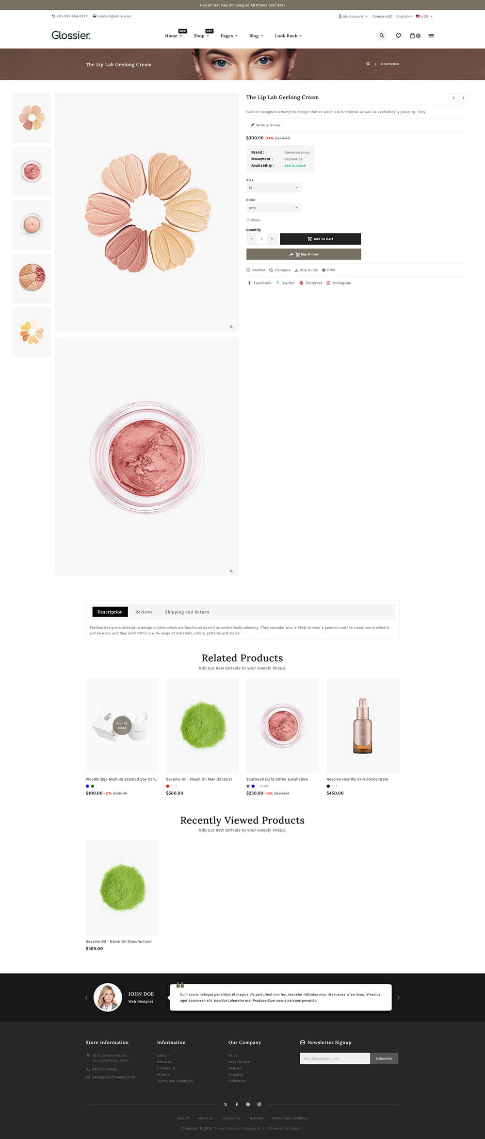 Glossier - Beauty & Cosmetics Shopify Responsive Theme