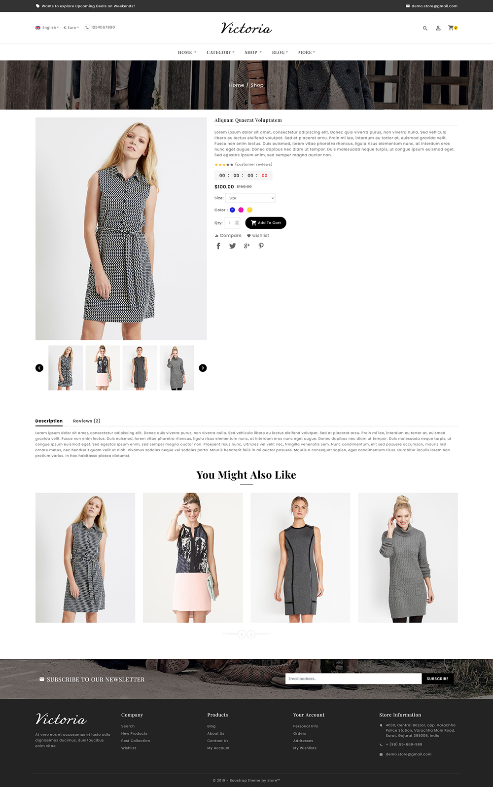 [Gratuito] Victoria - Modello Psd e-commerce minimalista per negozio di moda online