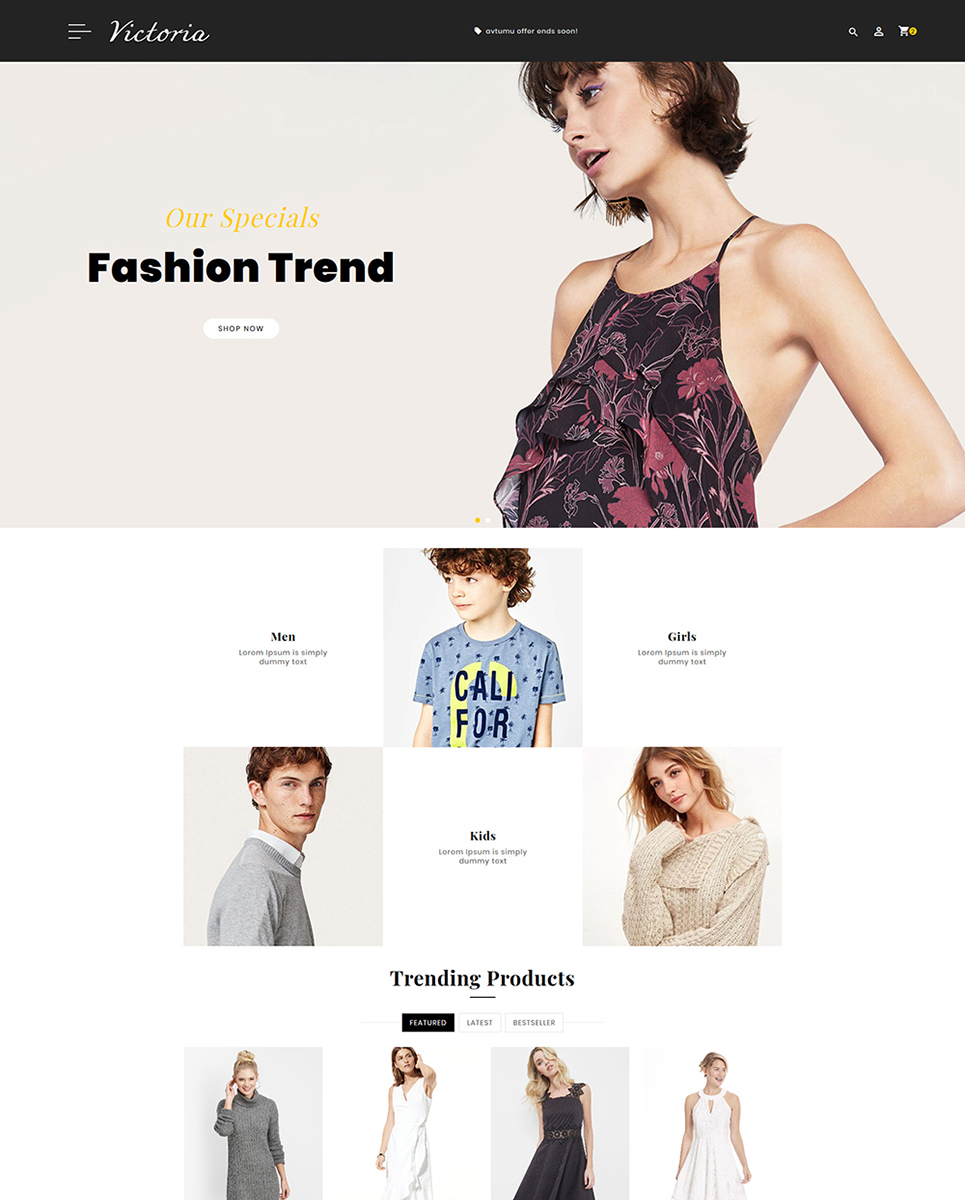[Gratuit] Modèle Victoria Html pour la boutique de mode en ligne