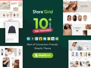 StoreGrid - Mode & Accessoires Shopify 2.0 Mehrzweck-Thema auf hohem Niveau