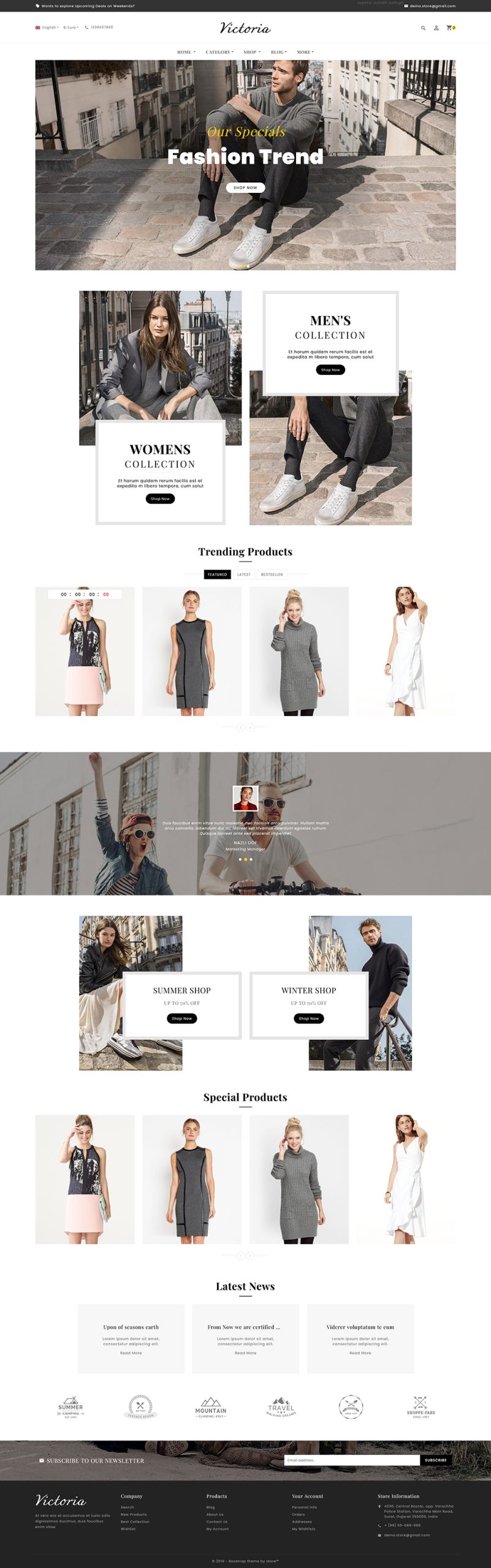 [Free] Victoria - Minimalist eCommerce PSD Template for Online Fashion Store