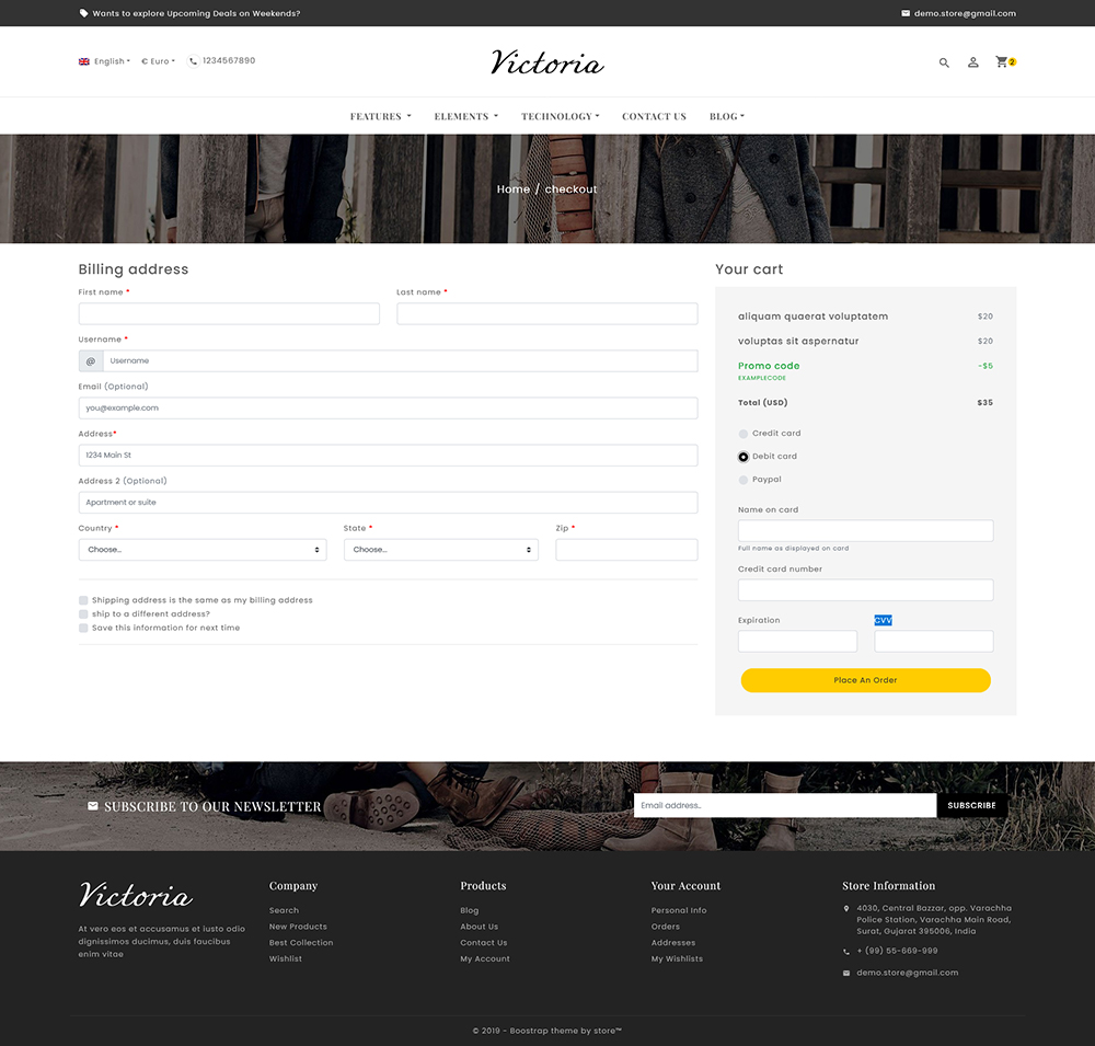 [Free] Victoria - Minimalist eCommerce PSD Template for Online Fashion Store