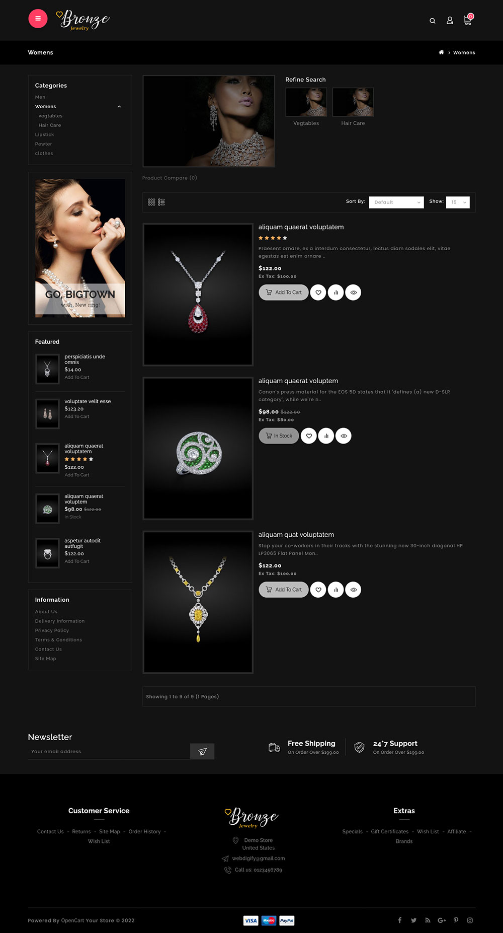 Bronze - Jewelry & Imitation - OpenCart Responsive Theme