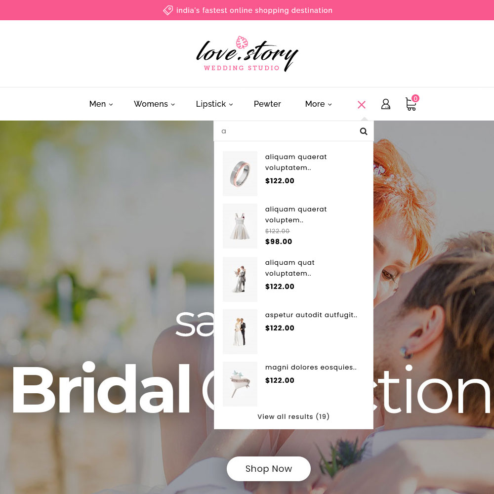 LoveStory - Tema mínimo de OpenCart para bodas y decoración