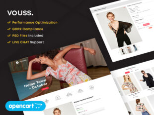 Vouss - Tema responsivo mínimo OpenCart para moda e vestuário