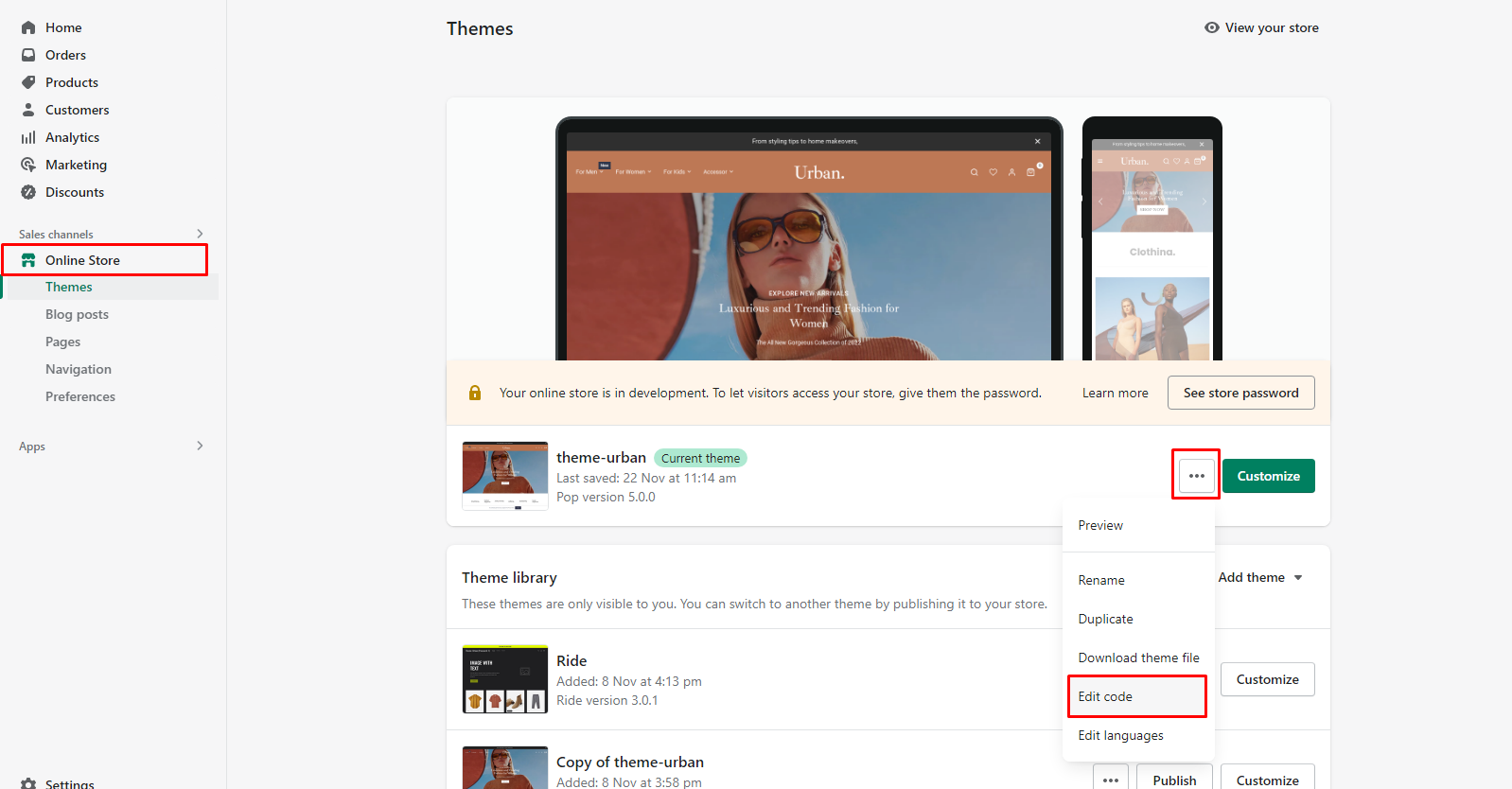 Shopify - Come modificare i collegamenti di copyright a piè di pagina - Modifica codice