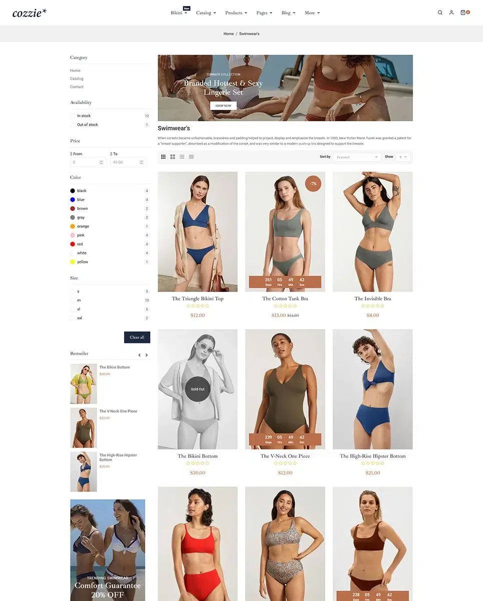 Сozzie - Sexy Lingerie, Swimwear And Undergarments Shopify Os2.0 Responsive Theme