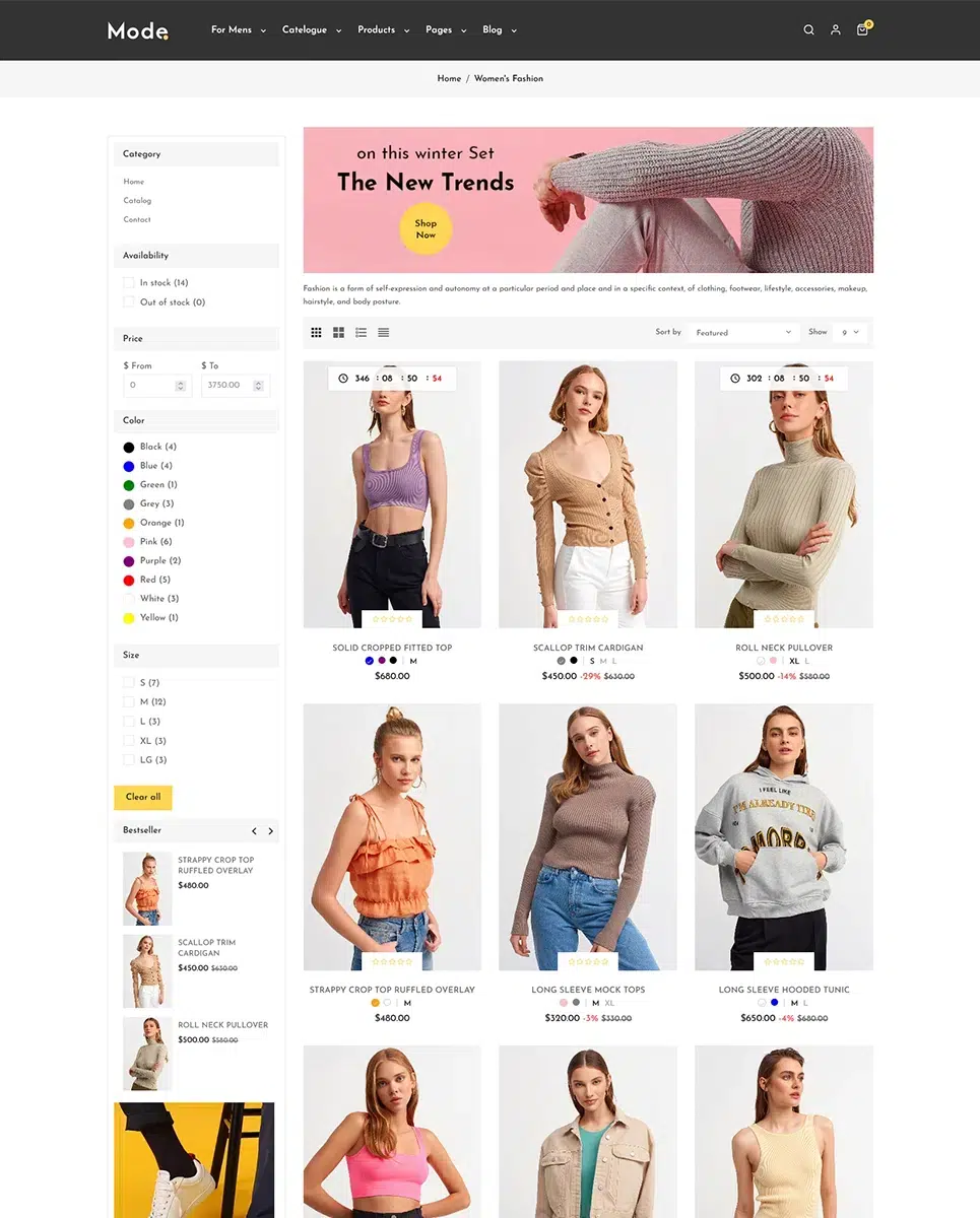 Mode - Moda diaria, estilo de vida y prendas de vestir - Tema premium de respuesta de Shopify
