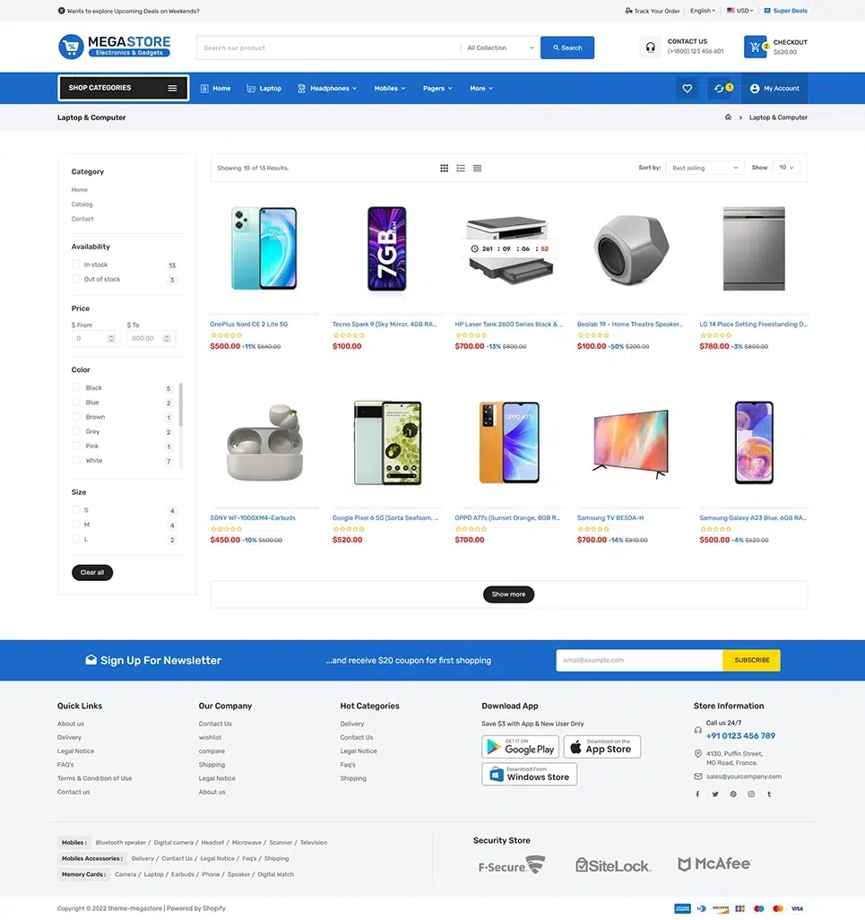 Megastore - Electronics &Amp; Gadgets Marketplace Store For Shopify Os 2.0