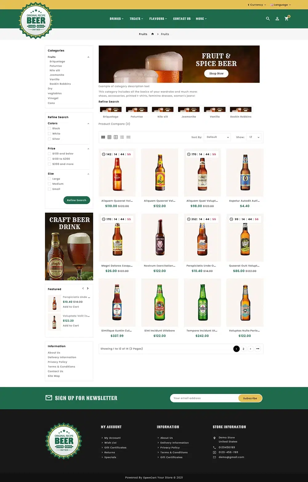 Craftbeer - Opencart Theme For Online Brewery Store