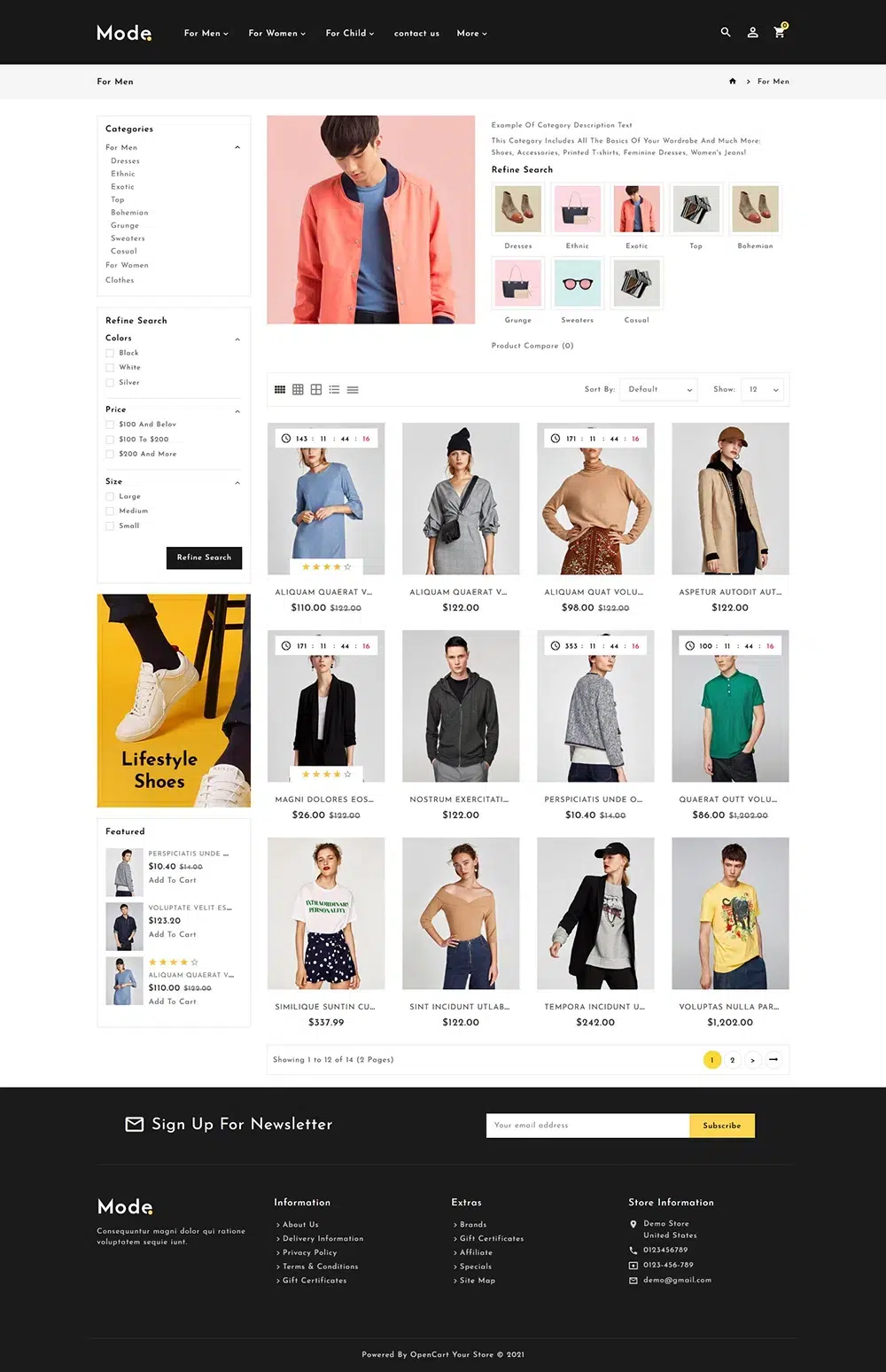 Mode - Tema OpenCart para tienda de moda en línea