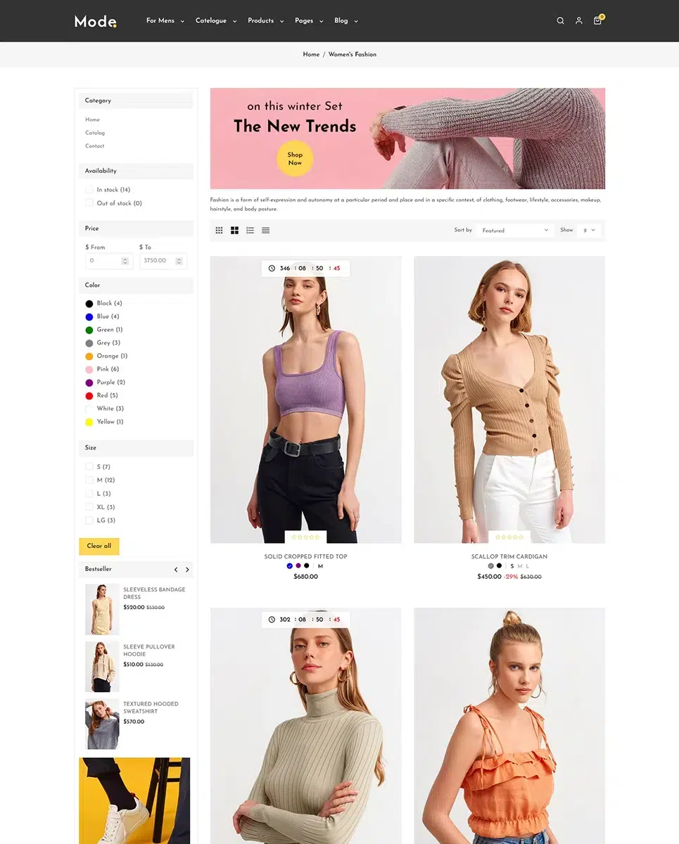 Mode - Moda diaria, estilo de vida y prendas de vestir - Tema premium de respuesta de Shopify