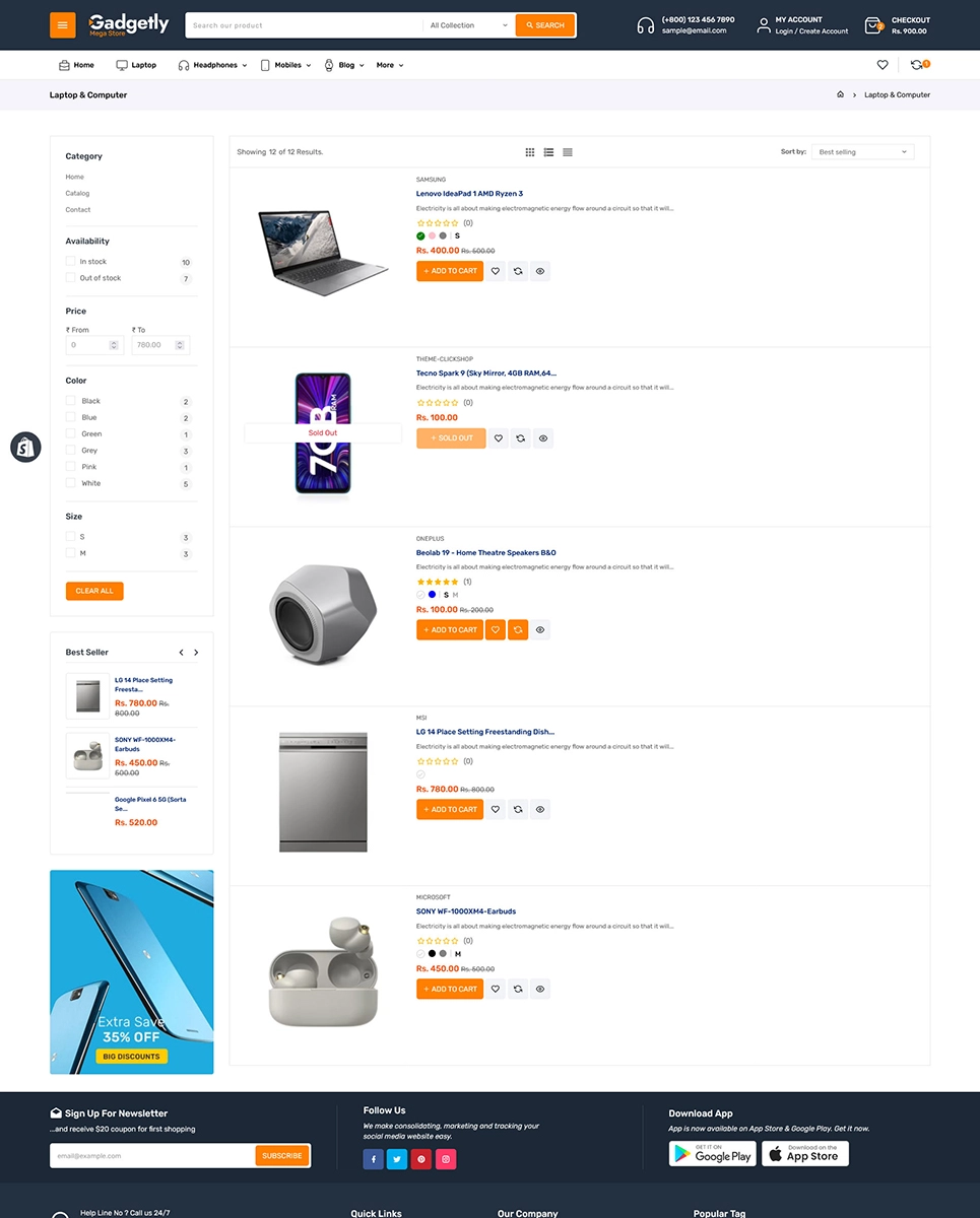 Gadgetly - Electronics & Gadgets Marketplace Store for Shopify OS 2.0 Theme
