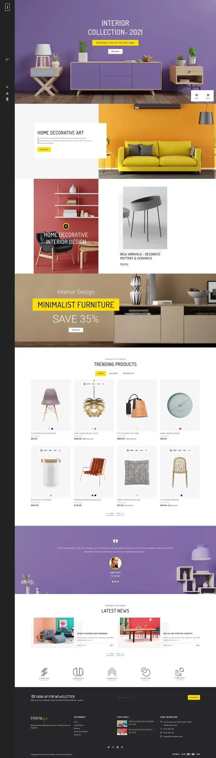 Interio – Mehrzweck-Shopify Responsive Theme für Möbel und Innenausstattung
