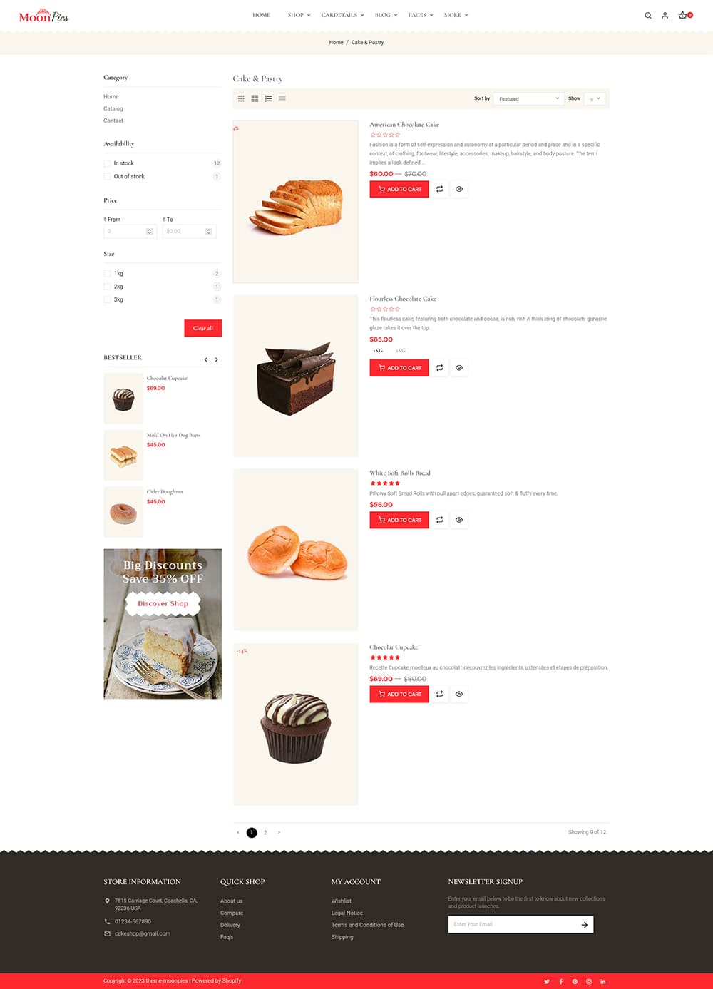 Moonpies - Cake &Amp; Bakery Store - Shopify 2.0 Multipurpose Responsive Theme