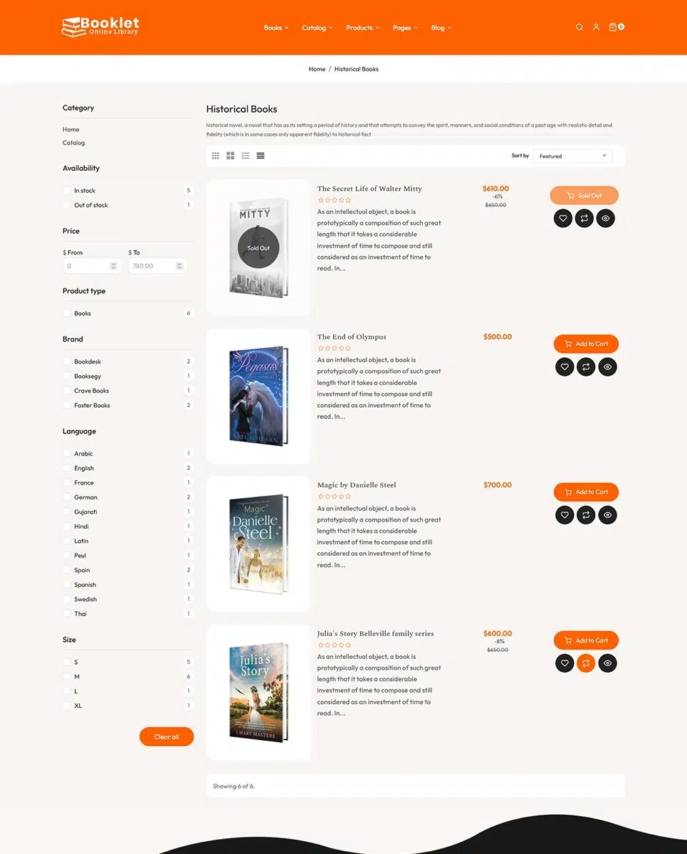 Broszura — responsywny motyw Shopify Os2.0 dla księgarni internetowej