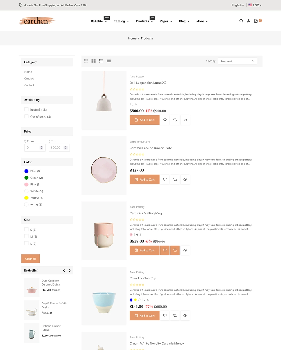 Earthen - Pottery and Ceramics Handmade - Shopify Theme