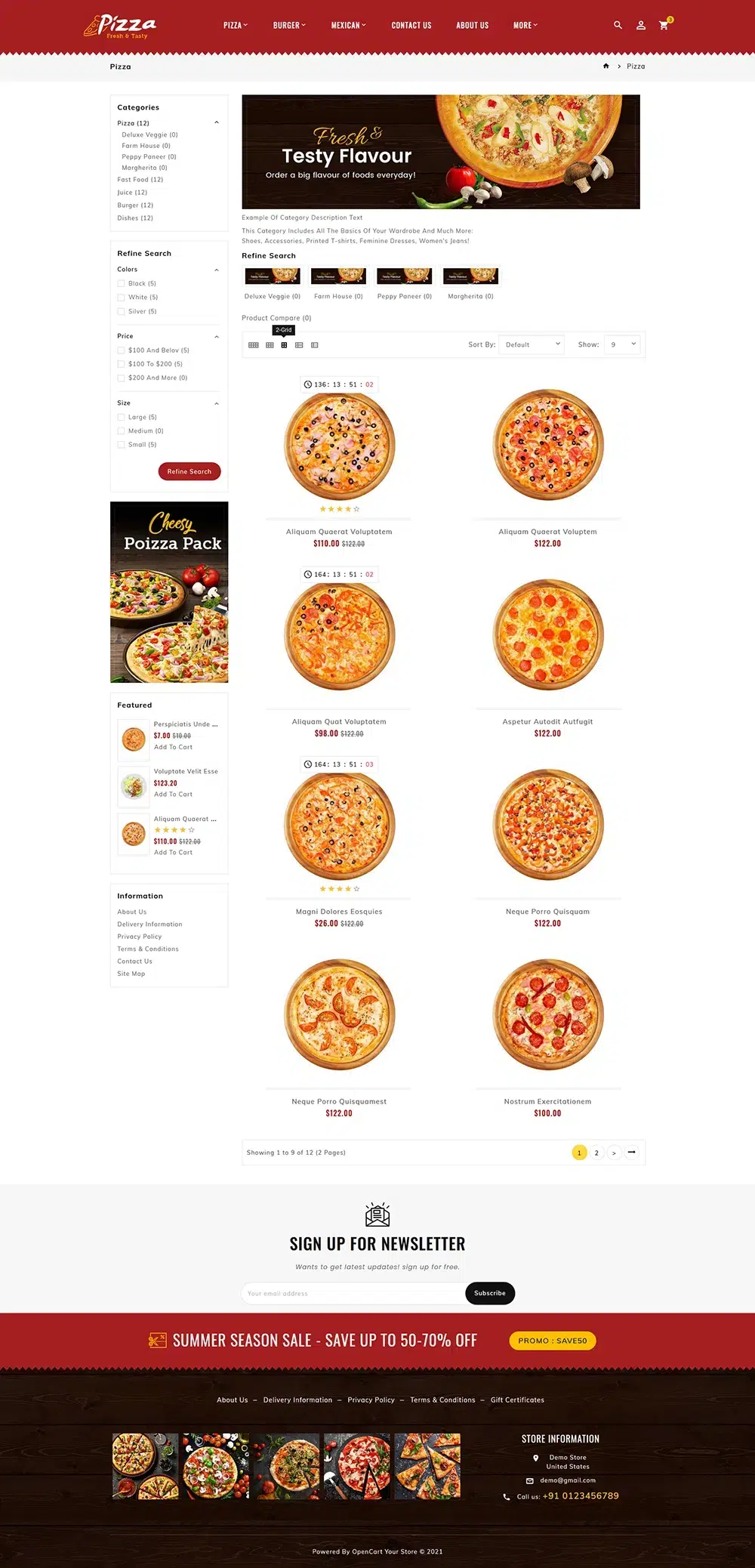 Pizza - Tema Opencart per pizza online &Amp; Negozio di fast food