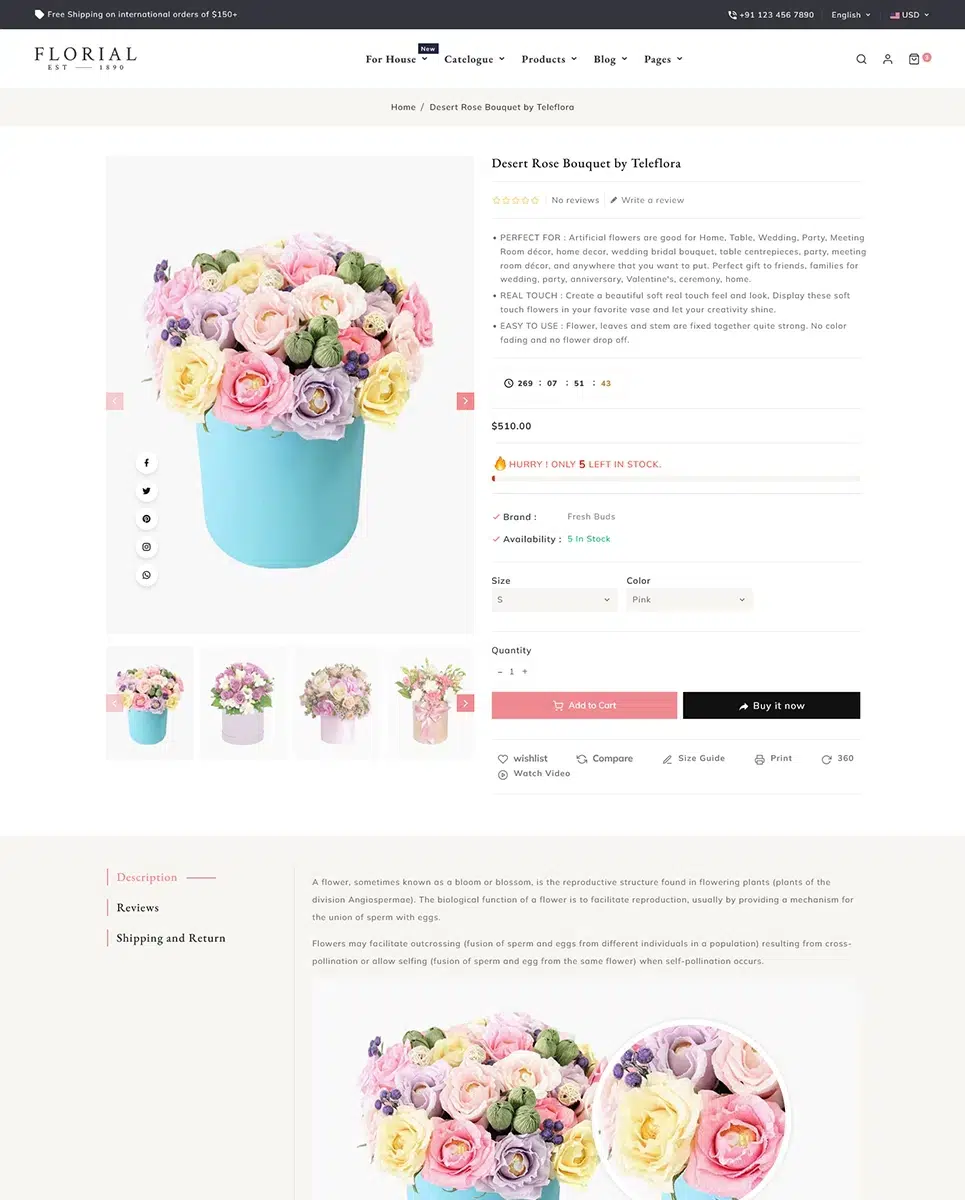 Florial - Flower &Amp; Decoration Shopify 2.0 Responsive Theme