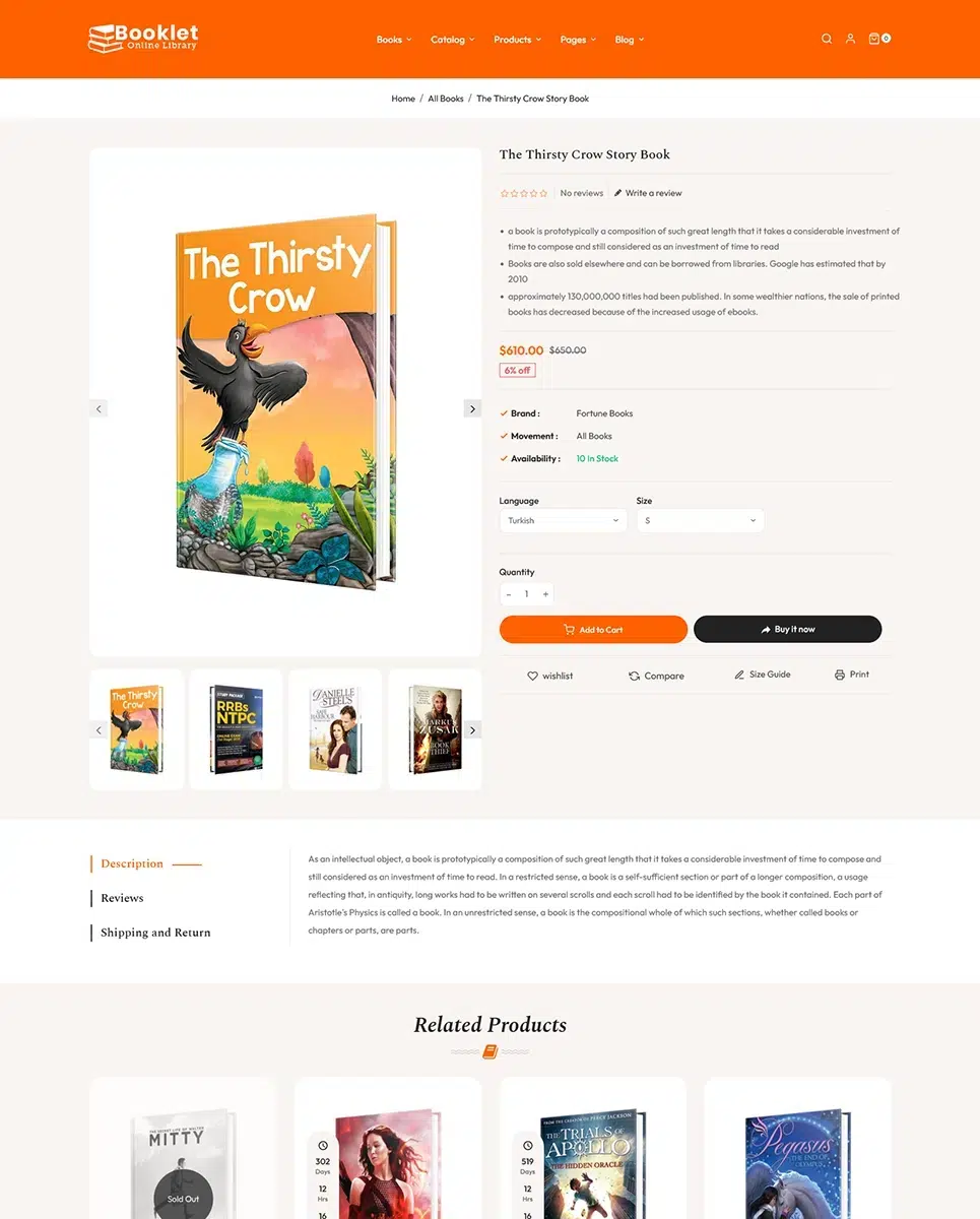 Folleto - Shopify OS2.0 Responsive Theme para librería en línea