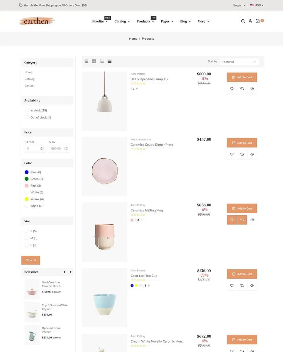 Earthen - Ceramiche e ceramiche fatte a mano - Tema Shopify