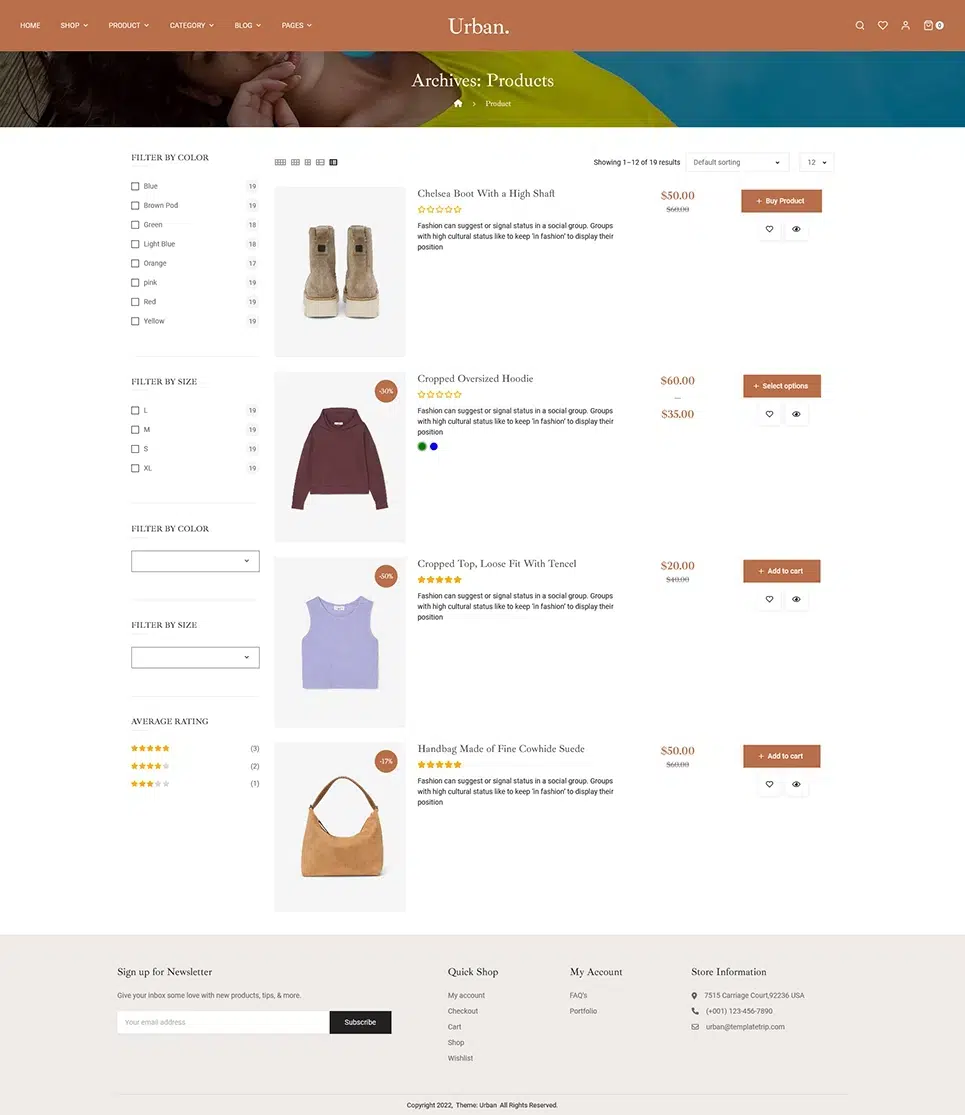 Urban - Luxurious And Trending Fashion - Woocommerce Responsive Theme