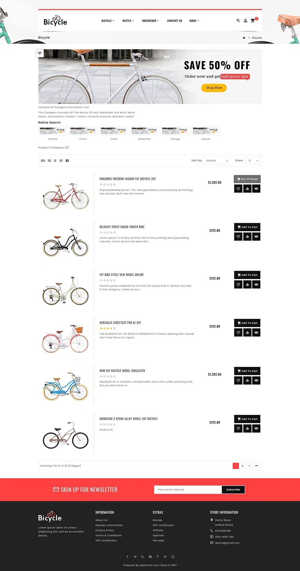 Bicycle - Multipurpose Responsive OpenCart Theme