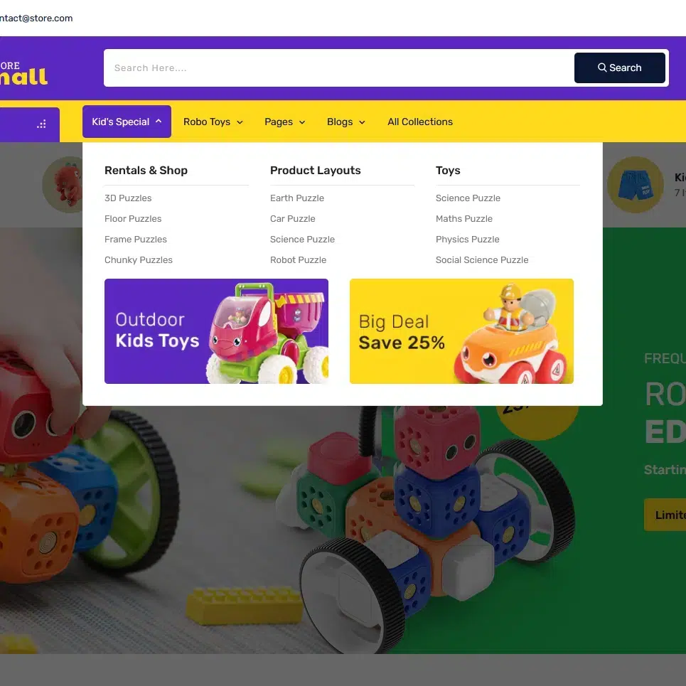 Kidzymall - Tema de niños, juguetes y juegos para las tiendas del sitio web Shopify 2.0