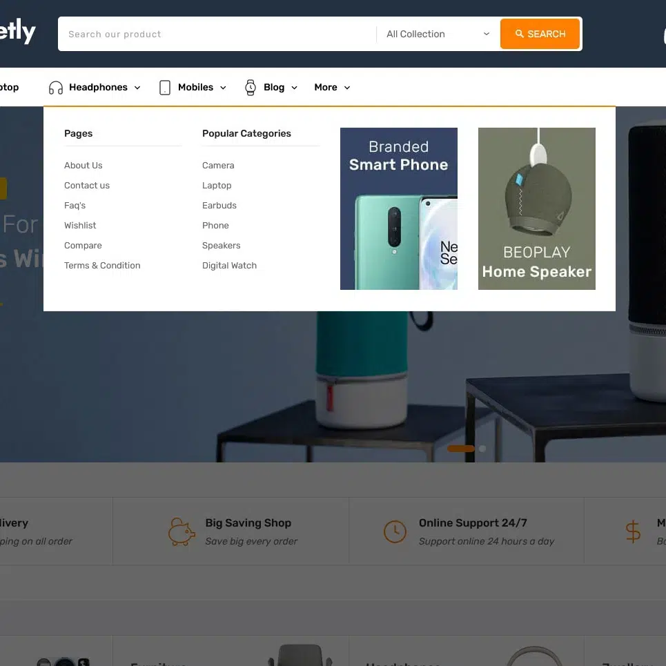 Gadgetly – Marktplatz für Elektronik und Gadgets für das Shopify OS 2.0-Design