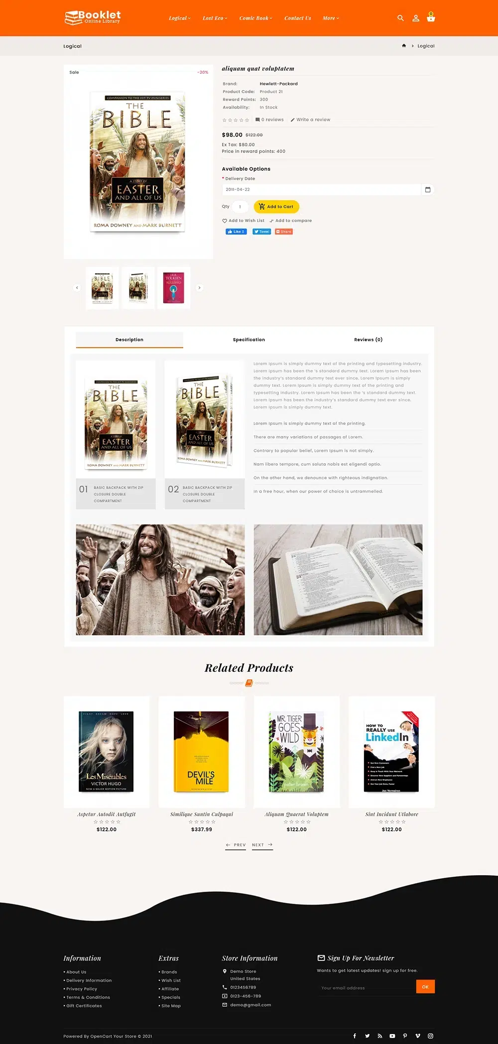 Opuscolo - Tema Opencart per il negozio di libri online