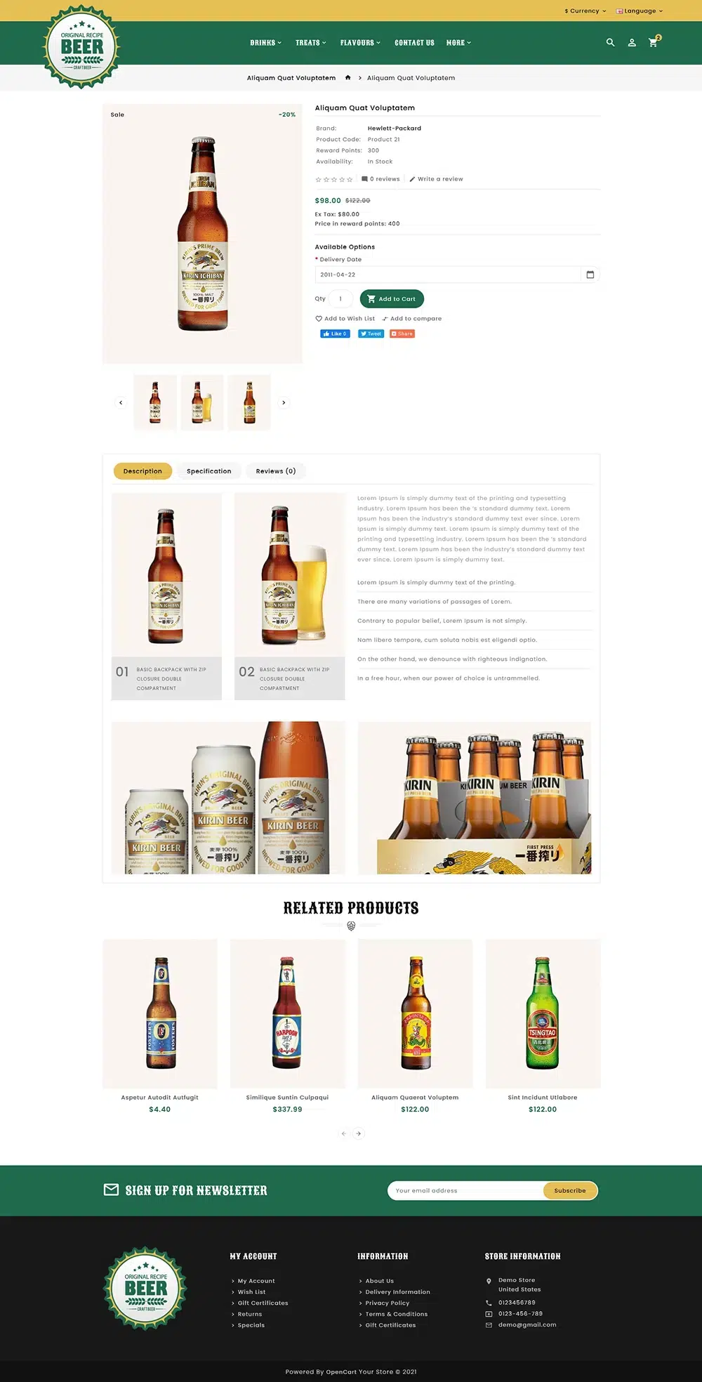 Craftbeer - Tema de Opencart para la tienda de cervecería en línea