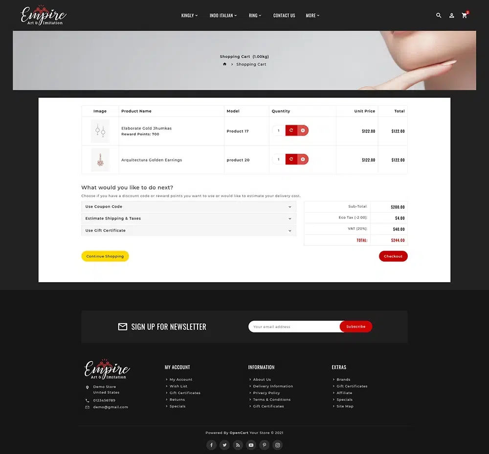 Empire - Art &Amp; Imitation - Opencart Theme For Online Jewelry Store