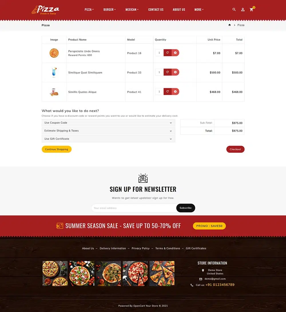 Pizza - Tema Opencart per pizza online &Amp; Negozio di fast food