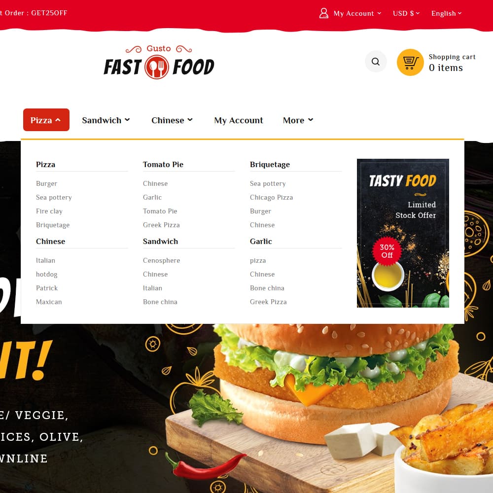 Fastfood - Tema reattivo multiuso Prestashop