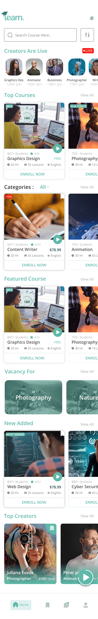 Impara - Kit UI app LMS Education & Courses (Modello Figma e Adobe Xd)
