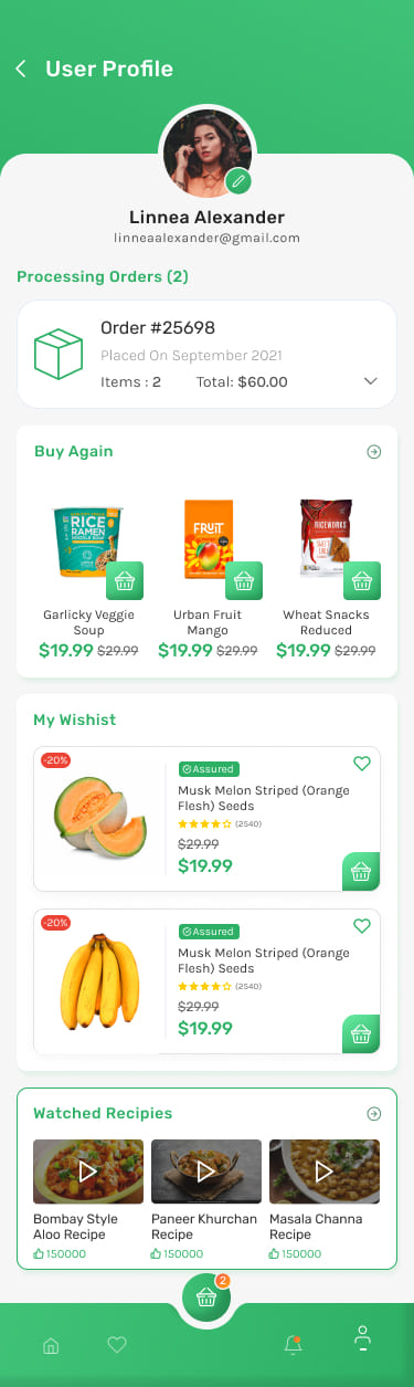 Aplikacja e-commerce Vegan Grocery Mall (szablon Figma i Adobe Xd)