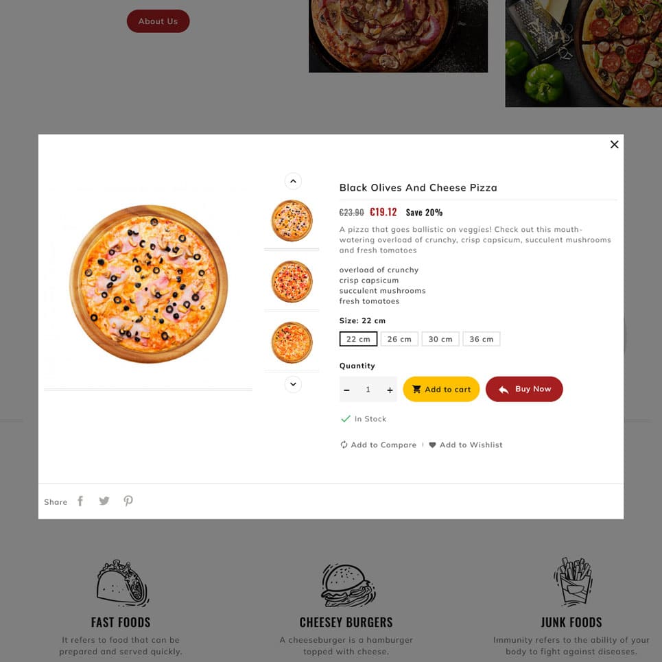 Pizzeria - PrestaShop Theme for Online Pizza & Fast Food Store
