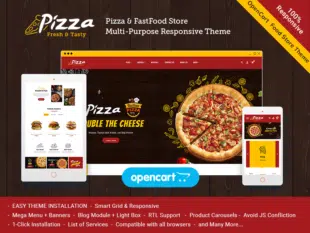 Pizza — motyw Opencart dla pizzy online &Amp; Sklep z fast foodami