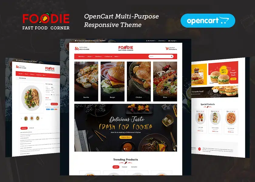 Foodie Fast-Food corner - OpenCart Multipurpose Theme