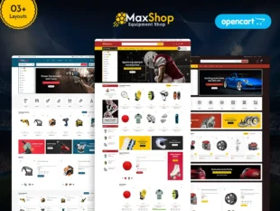 MaxShop — motyw e-commerce OpenCart poświęcony sportowi, narzędziom i częściom samochodowym
