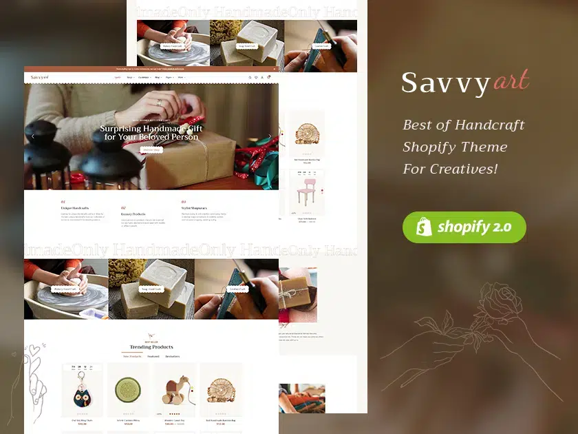 SavvyArt - Hecho a mano y manualidades - Tema Shopify OS 2.0