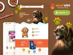 Woofwild - Магазин кормов для домашних животных - Shopify 2.0 Многоцелевая адаптивная тема