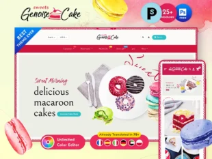 Genoise - Pasteles y dulces de macarrones - Tema adaptable de PrestaShop